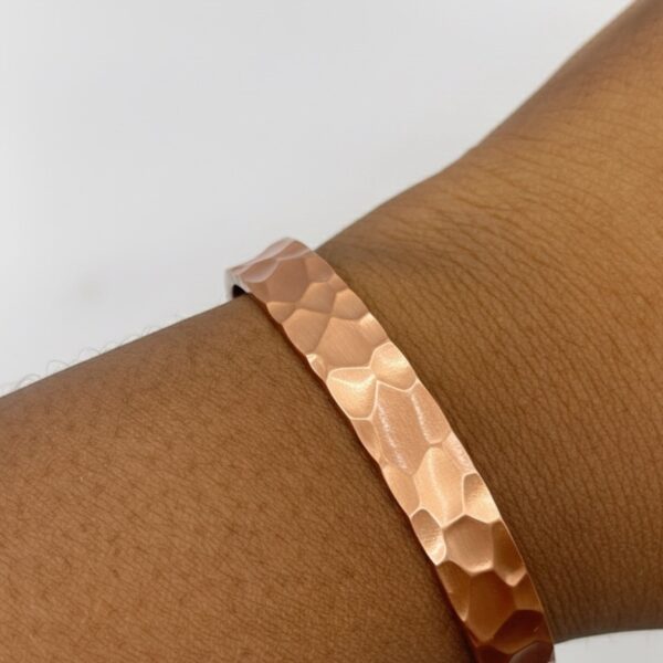 99.99% Pure Copper Hand-Hammered Cuff Bracelet with 3 Magnets on Each End