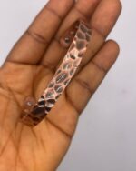 99.99% Pure Antique Finish Pre-Patinated Copper Hand-Hammered Cuff Bracelet with 3 Magnets on Each End - Image 3