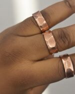 99.99% Pure Copper Hand-Hammered Cuff Ring with 1 Magnets on Each End