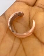 99.99% Pure Copper Hand-Hammered Cuff Ring with 1 Magnets on Each End - Image 2