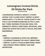 Lemongrass Incense Sticks
Fresh. Cleansing. Energetically renewing.
20 sticks per pack - Image 2