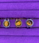 Tiger's Eye Crystal Stainless Steel Ring Adjustable 1pc - Image 2