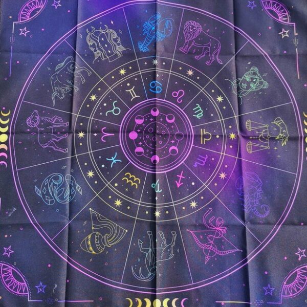 12 Constellations Altar Cloth Divination Tarot Reading Tablecloth 75cm X 75cm
