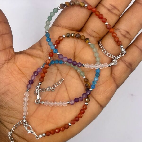7 Chakra Faceted Bracelet 1pcs approx. 4mm