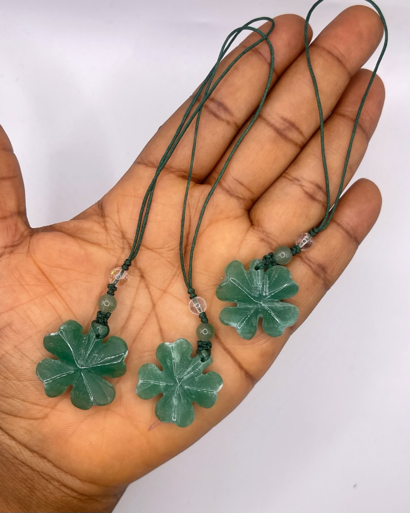 img_9093-compressed Green Aventurine Carved Clover Crystal Phone Charm Larnyard 1pc - Image 1