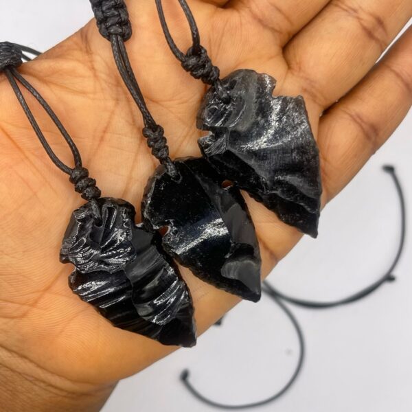 Obsidian Arrow Head Necklace 1pc