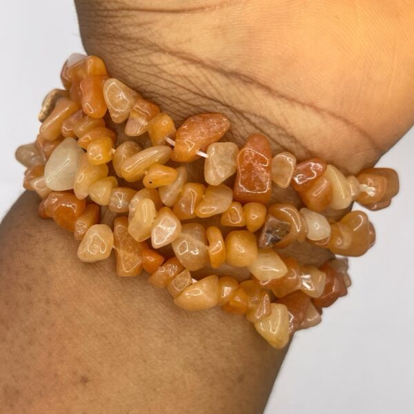 Red Aventurine Chip Bracelet (can also be worn as anklet) 1 pc