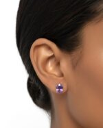 Amethyst Earrings 1 Pair - Rubber Hook (extras) - Image 3