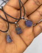 Raw Untreated Violet-Blue Sapphire Pendant 1pc - Image 4