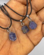 Raw Untreated Violet-Blue Sapphire Pendant 1pc
