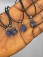 Raw Untreated Violet-Blue Sapphire Pendant 1pc - Image 3