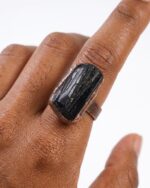 Black Tourmaline Ring Adjustable Size Unisex 1pc - Image 3