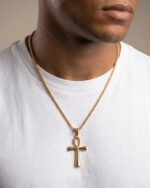 Ankh Necklace – Gold PVD & Stainless Steel Silver 1pc - Image 3