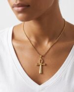 Ankh Necklace – Gold PVD & Stainless Steel Silver 1pc - Image 4