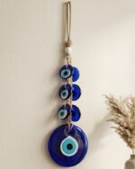 Blue Eye Nazar Wall Hanging Amulet Evil Eye Repellant Wall Decor 23-25cm Long