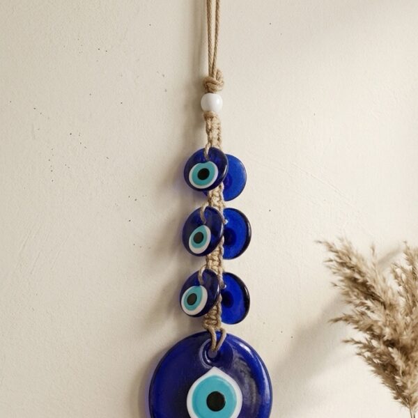 Blue Eye Nazar Wall Hanging Amulet Evil Eye Repellant Wall Decor 23-25cm Long