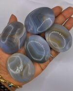 Grey Agate Palmstone 1pc