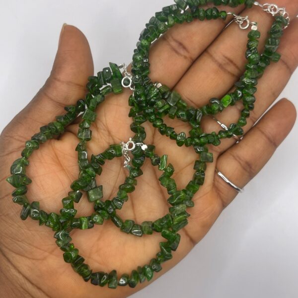 High Quality Chrome Diopside Bracelet 925 Sterling Silver Chain 1pc